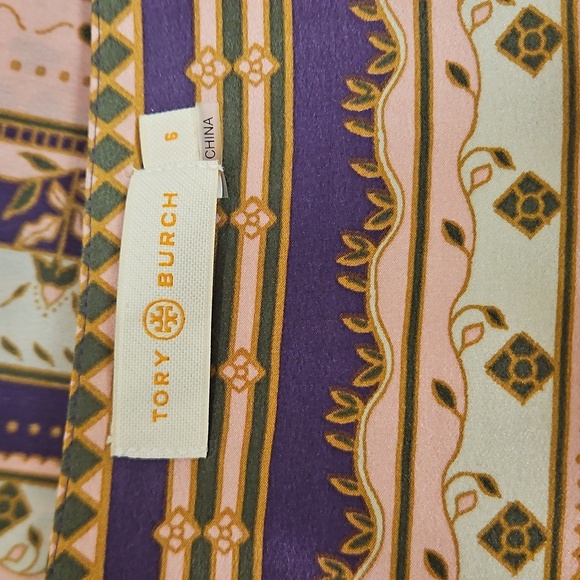 Tory Burch Midi Burnout Silk Pleated Skirt Size 6 Preppy,Office,Feminine, Floral - Picture 11 of 11